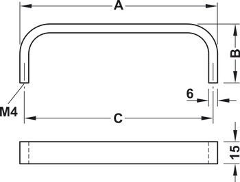 Nábytková úchytka, madlo, nerez, Häfele Déco