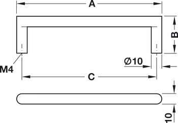 Nábytková úchytka, madlo, nerez, Häfele Déco