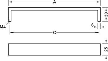 Nábytková úchytka, madlo, nerez, Häfele Déco