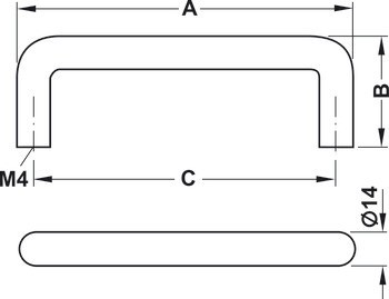 Nábytková úchytka, madlo, nerez, kulaté, Häfele Déco H2310