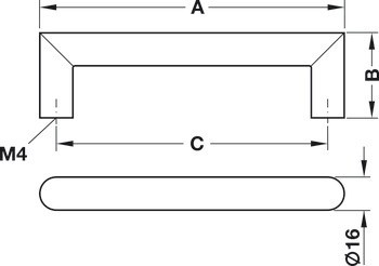 Nábytková úchytka, madlo, nerez, kulaté, Häfele Déco