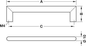 Nábytková úchytka, Madlo, nerez, kulaté