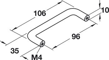 Nábytková úchytka, Madlo, ocel, kulaté