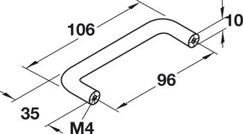 Nábytková úchytka, Madlo, ocel, kulaté