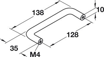 Nábytková úchytka, Madlo, ocel, kulaté
