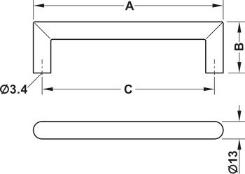 Nábytková úchytka, Madlo, polyamid
