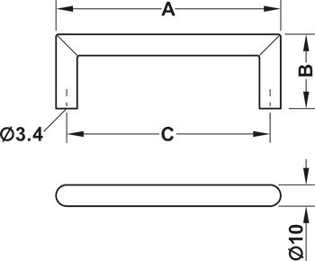 Nábytková úchytka, Madlo, polyamid