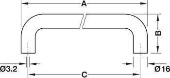 Nábytková úchytka, Madlo, polyamid
