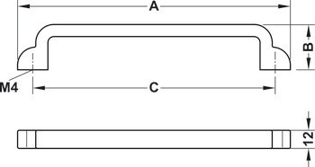 Nábytková úchytka, madlo, zinková slitina, Häfele Déco H1530