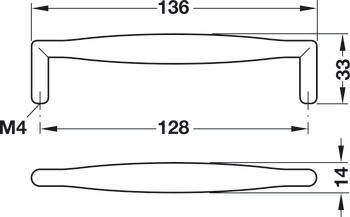 Nábytková úchytka, madlo, zinková slitina, Häfele Déco