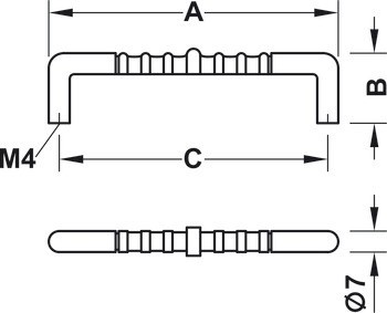 Nábytková úchytka, madlo, zinková slitina, Häfele Déco