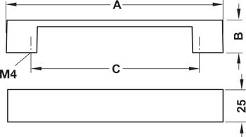 Nábytková úchytka, madlo, zinková slitina, Häfele Déco