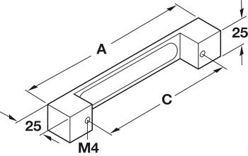 Nábytková úchytka, madlo, zinková slitina, Häfele Déco