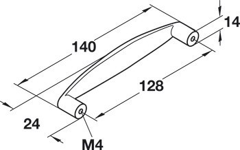Nábytková úchytka, Madlo, zinková slitina