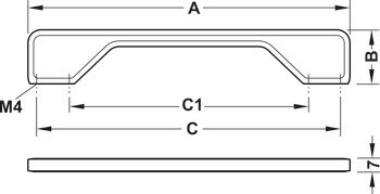 Nábytková úchytka, Madlo, zinková slitina