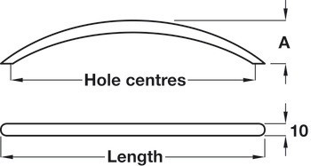 Nábytková úchytka, oblouková úchytka, ocel, Häfele Déco
