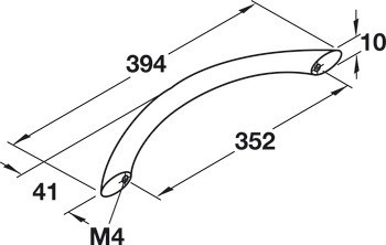 Nábytková úchytka, oblouková úchytka, ocel, Häfele Déco