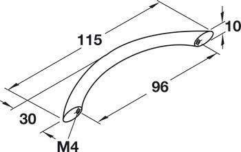 Nábytková úchytka, oblouková úchytka, ocel, Häfele Déco