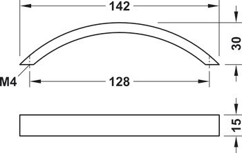 Nábytková úchytka, Oblouková úchytka, zinková slitina