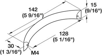 Nábytková úchytka, Oblouková úchytka, zinková slitina
