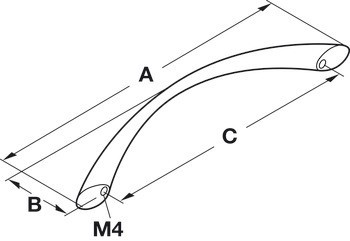 Nábytková úchytka, oblouková úchytka, zinková slitina, Häfele Déco