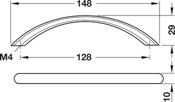 Nábytková úchytka, Oblouková úchytka, zinková slitina