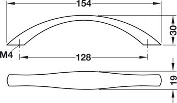 Nábytková úchytka, Oblouková úchytka, zinková slitina