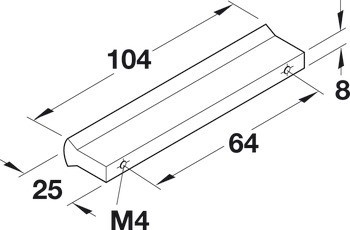 Nábytková úchytka, prstová úchytka, hliník, Häfele Déco