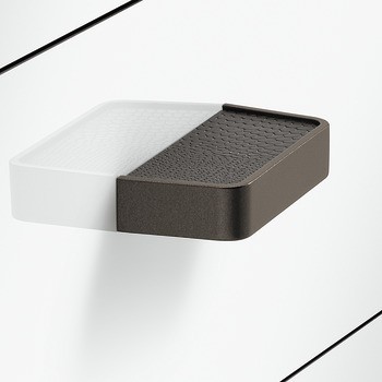 Nábytková úchytka, prstová úchytka, zinková slitina, tvar D, s vložkou z koženky, Häfele Déco H1575