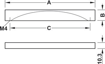 Nábytková úchytka, Prstová úchytka, zinková slitina