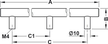 Nábytková úchytka, úchytka se soklem, nerez, kulatá, Häfele Déco