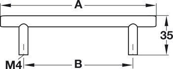 Nábytková úchytka, úchytka se soklem, nerez, kulatá, Häfele Déco
