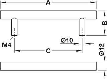 Nábytková úchytka, úchytka se soklem, ocel, kulatá, Häfele Déco