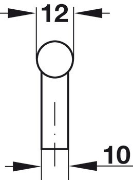 Nábytková úchytka, úchytka se soklem, ocel, Häfele Déco