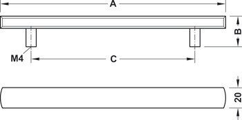 Nábytková úchytka, úchytka se soklem, zinková slitina, Häfele Déco H1335