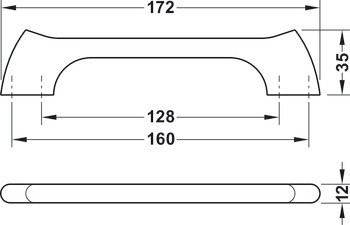 Nábytková úchytka, úchytka se soklem, zinková slitina, Häfele Déco H1770