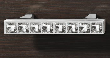 Nábytková úchytka, úchytka se soklem, zinková slitina, s krystalovými vložkami, Häfele Déco