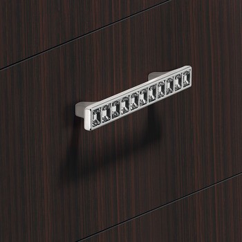 Nábytková úchytka, úchytka se soklem, zinková slitina, s krystalovými vložkami, Häfele Déco