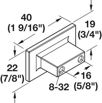 Nábytková úchytka, Zinková slitina, hranatá