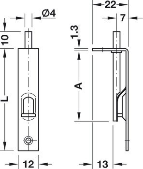 Nábytková zástrč, pro zápustnou montáž do hrany dveří
