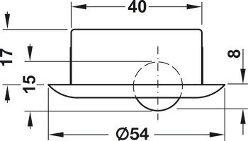 Nábytkové kolečko, Nosnost 15/45 kg, s funkcí brzdy, volnoběžné