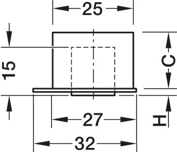 Nábytkové kolečko, nosnost 50 kg, bez funkce brzdy, pevné