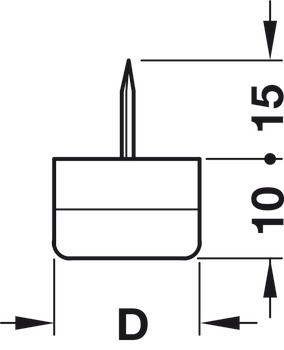 Nábytkový kluzák, plast, výška 10 mm