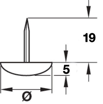 Nábytkový kluzák, plast, výška 5 mm