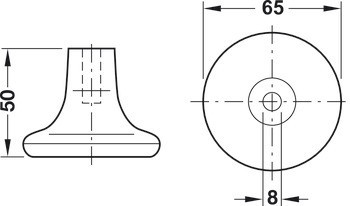 Nábytkový kluzák, Systém W, horní část: chrom