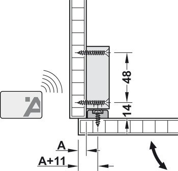 Nábytkový zámek, EFL 50, zámek provozovaný na baterii