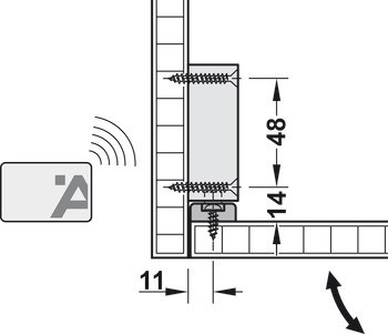 Nábytkový zámek, EFL 50, zámek provozovaný na baterii