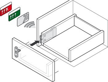 Nábytkový zámek, Häfele Dialock EFL 30, zámek provozovaný na baterii