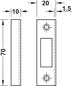 Nábytkový zámek se střelkou, s vložkou Kaba 8, standardní profil, backset 25 mm