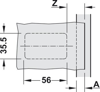 Nábytkový závěs, 125°, pro skleněné/zrcadlové dveře, Tloušťka skla 3-8 mm, Tiomos Mirro